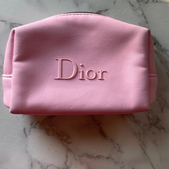 Dior Bags Christian Dior Pink Embossed Dior Logo Pink Vegan Faux